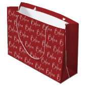 Grand Sac Cadeau Croire la typographie Red Holiday (Dos Angle)