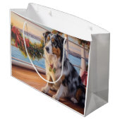 Grand Sac Cadeau Croisière de Noël du berger australien : Pawsome (Dos Angle)