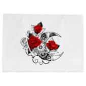 Grand Sac Cadeau Croissant mécanique avec roses rouges (Dos)