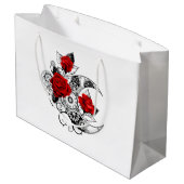 Grand Sac Cadeau Croissant mécanique avec roses rouges (Dos Angle)