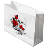 Grand Sac Cadeau Croissant mécanique avec roses rouges (Devant Angle)