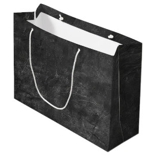 Grand Sac Cadeau Cuir noir Abstrait