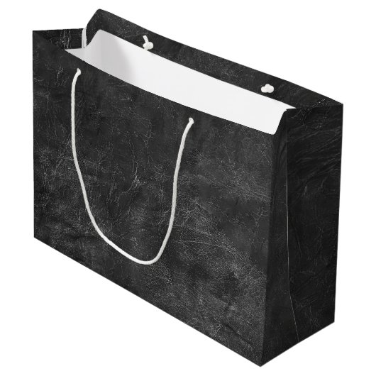 Grand Sac Cadeau Cuir noir Abstrait (Devant Angle)