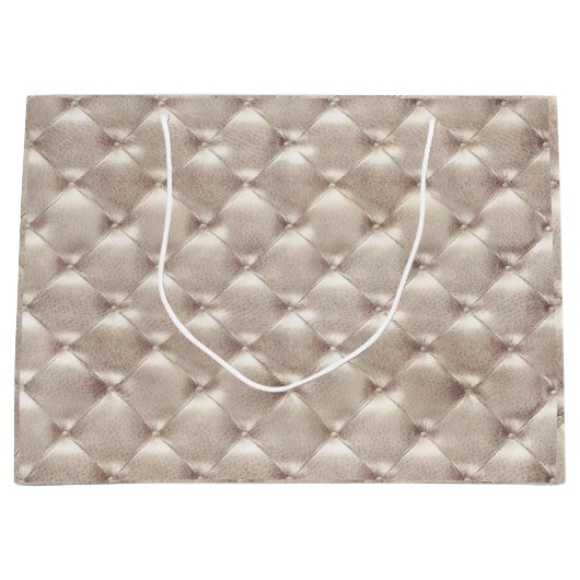 Grand Sac Cadeau Cuir Tufé Ivoire Pearly Metallic Glam Luxe (Devant)