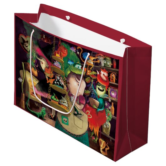 Grand Sac Cadeau Cuisine de sorcières de Halloween (Devant Angle)