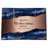 Grand Sac Cadeau Cuivre d'agate bleu (Devant)