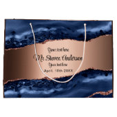 Grand Sac Cadeau Cuivre d'agate bleu (Dos)