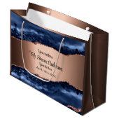 Grand Sac Cadeau Cuivre d'agate bleu (Devant Angle)