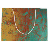 Grand Sac Cadeau Cuivre Turquoise Bleu Orange Texture Brown (Dos)