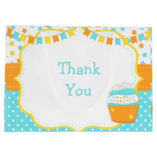 Grand Sac Cadeau Cupcake and Sprinkings Birthday Party (Dos)