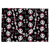 Grand Sac Cadeau Cupcake Mademoiselle de crâne (Dos)