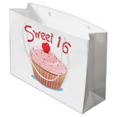 Grand Sac Cadeau Cupcake rose Design Sweet 16 (Dos Angle)