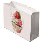 Grand Sac Cadeau Cupcake sucré à la fraise (Dos Angle)