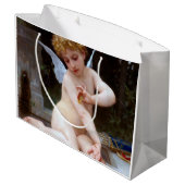 Grand Sac Cadeau Cupidé avec un papillon, Bouguereau (Dos Angle)