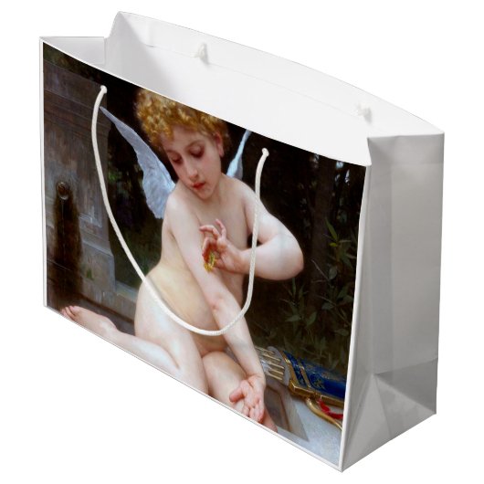 Grand Sac Cadeau Cupidé avec un papillon, Bouguereau (Dos Angle)