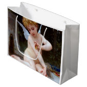 Grand Sac Cadeau Cupidé avec un papillon, Bouguereau (Devant Angle)