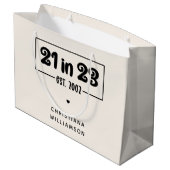 Grand Sac Cadeau Custom 21st Birthday Cadeau 21 en 23 Est 2002 (Dos Angle)
