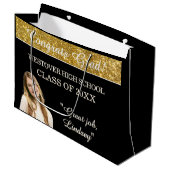 Grand Sac Cadeau Custom Glitz! Personalized Graduation  (Devant Angle)
