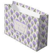 Grand Sac Cadeau Custom Large Paper Bag with Lavender Pattern (Devant Angle)