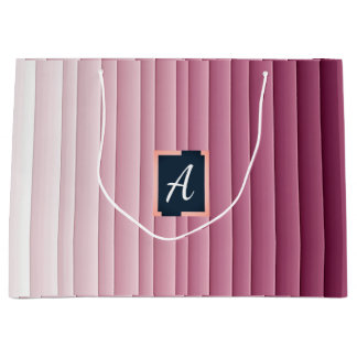 Grand Sac Cadeau Custom Monogram Pink Gradient Vertical