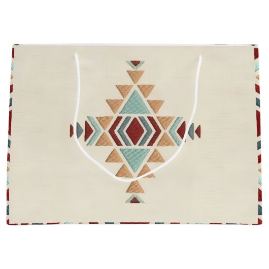 Grand Sac Cadeau Custom Moroccan Geometric Embroidery  (Devant)