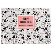 Grand Sac Cadeau Custom Name Wedding Heart Sketch Gift Wrapping Bag (Dos)