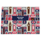 Grand Sac Cadeau Custom Text London UK Icons (Devant)