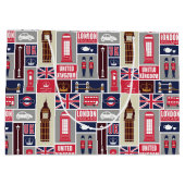 Grand Sac Cadeau Custom Text London UK Icons (Dos)