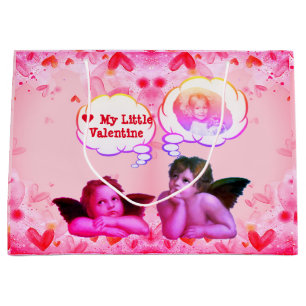 Grand Sac Cadeau Customisé AMOUR MON PETIT VALENTINE Cherub Angels