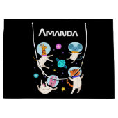 Grand Sac Cadeau Cute astronaute Animaux flottant dans l'espace (Devant)