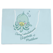 Grand Sac Cadeau Cute Baby shower Octopus Kawaii (Devant)