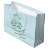 Grand Sac Cadeau Cute Baby shower Octopus Kawaii (Devant Angle)