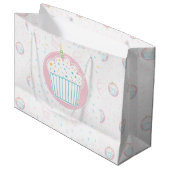 Grand Sac Cadeau Cute Birthday Cupcake with Candle (Devant Angle)