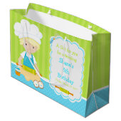 Grand Sac Cadeau Cute Blonde Cheveux garçon Merci de cuisson (Dos Angle)