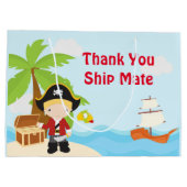 Grand Sac Cadeau Cute Blonde Pirate Boy à la fête d'anniversaire ro (Dos)