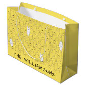 Grand Sac Cadeau Cute Bunny Chicks Jaune Pâques (Dos Angle)