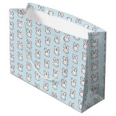 Grand Sac Cadeau Cute Bunny Face Rabbit Pattern (Dos Angle)