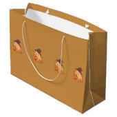 Grand Sac Cadeau Cute Capybara with Pumpkin Gift Bag | (Dos Angle)