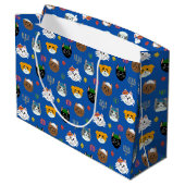 Grand Sac Cadeau Cute Chat Hannukah Motif (Dos Angle)
