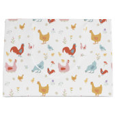 Grand Sac Cadeau Cute Chickens Hens and Baby Chicks (Devant)
