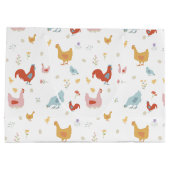 Grand Sac Cadeau Cute Chickens Hens and Baby Chicks (Dos)