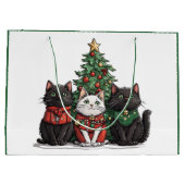 Grand Sac Cadeau Cute Christmas Cats (Dos)