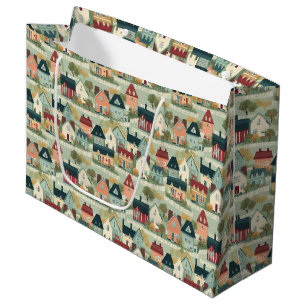 Grand Sac Cadeau Cute cottage noyau de la maison Fête de réchauffem