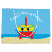 Grand Sac Cadeau Cute Crab Beach 1er anniversaire (Dos)