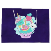 Grand Sac Cadeau Cute Cupcake et Joyeuse crème glacée Anniversaire (Dos)