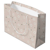 Grand Sac Cadeau Cute Daisy Floral Blossoms & Greenery (Dos Angle)