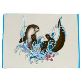 Grand Sac Cadeau Cute d'eau de la rivière Otter (Devant)