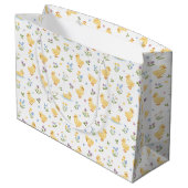 Grand Sac Cadeau Cute Ducklings and Wildflowers Pattern (Dos Angle)