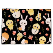 Grand Sac Cadeau Cute Easter Chicks & Bunnies Seamless Pattern  (Dos)