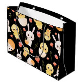 Grand Sac Cadeau Cute Easter Chicks & Bunnies Seamless Pattern  (Dos Angle)